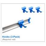 Toolflex One™ Hooks For Rail, Blue 3/pk