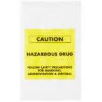 Caution Hazardous Drug Transport Bag 6x9 4mil  100/pk