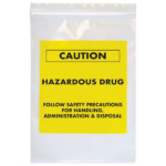 Caution Hazardous Drug Transport Bag 9x12 4mil  100/pk