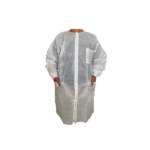 Spunbond Polypropylene Lab Coat w/ Snap Front, Knit Cuffs, 3 Pockets, & Knee Length-L/XL 30/cs