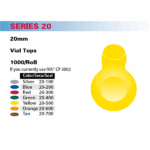 Vial Top 20mm, Replaces IVA® CP 3002/Silver  1000/Roll