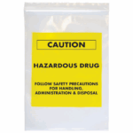 Caution Hazardous Drug Transport Bag 9x12 4mil 100/pk