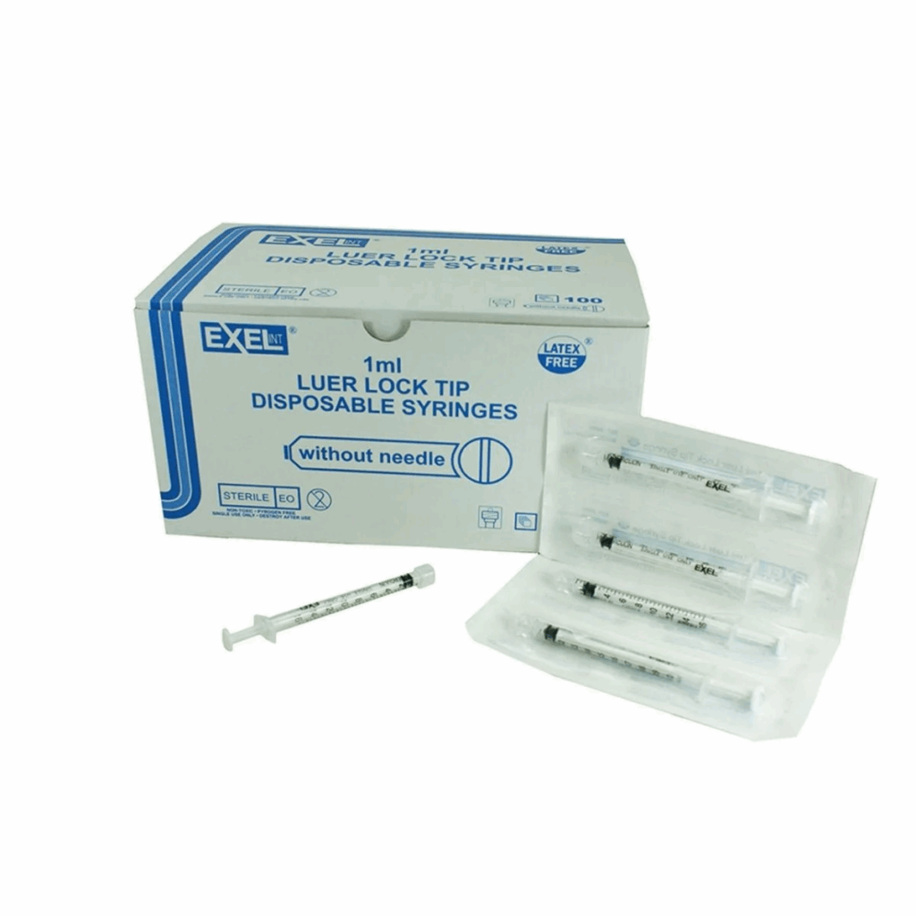 Syringe 1mL Syringe Luer Lock with Cap/ Latex free/ Sterile 100/bx 10bx ...