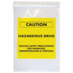 Caution Hazardous Drug Transport Bag 9x12 4mil  100/pk