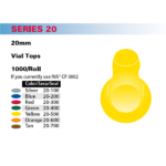Vial Top 20mm, Replaces IVA® CP 3002/Red  1000/Roll