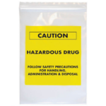 Caution Hazardous Drug Transport Bag 9x12 4mil 100/pk